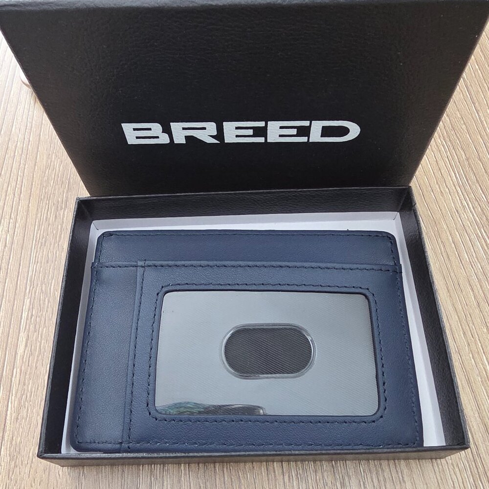 Navy BREED RFID card holder